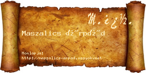 Maszalics Árpád névjegykártya